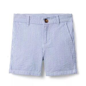 Janie and Jack Boys Striped Seersucker Short Size4 Atlantic blue stripe NEW WT